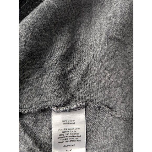 Talbots Woman 2X Top Shirt Grey Black Floral print Cotton Blend 3/4 Sleeve - Picture 4 of 8